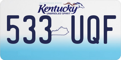 KY license plate 533UQF