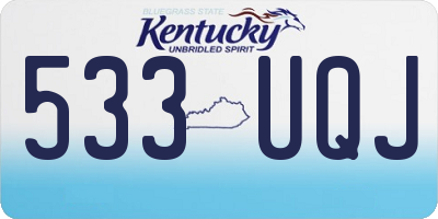 KY license plate 533UQJ