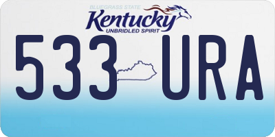 KY license plate 533URA