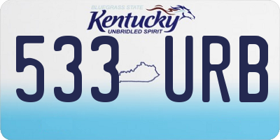 KY license plate 533URB