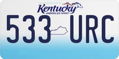 KY license plate 533URC
