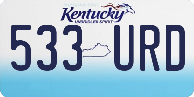 KY license plate 533URD