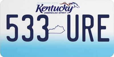 KY license plate 533URE