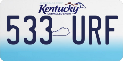 KY license plate 533URF