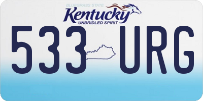 KY license plate 533URG