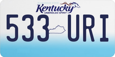 KY license plate 533URI