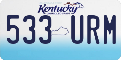 KY license plate 533URM