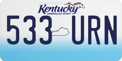 KY license plate 533URN