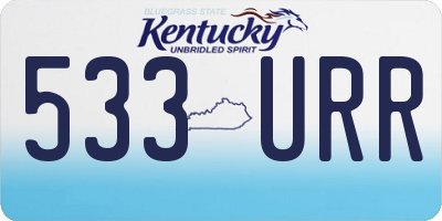 KY license plate 533URR