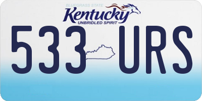 KY license plate 533URS
