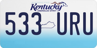 KY license plate 533URU