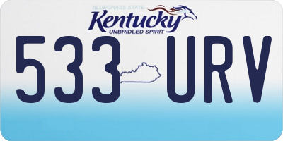 KY license plate 533URV