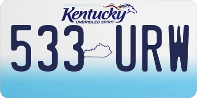 KY license plate 533URW