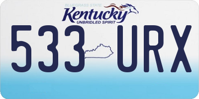KY license plate 533URX