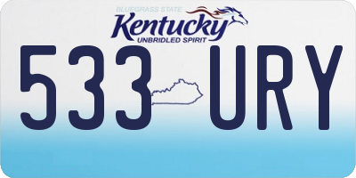 KY license plate 533URY