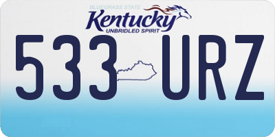 KY license plate 533URZ