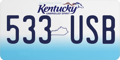 KY license plate 533USB