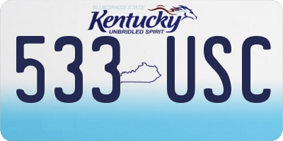 KY license plate 533USC