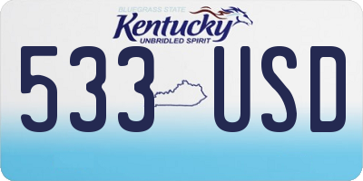 KY license plate 533USD