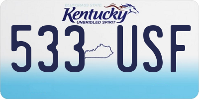 KY license plate 533USF