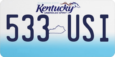 KY license plate 533USI