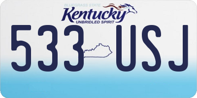 KY license plate 533USJ