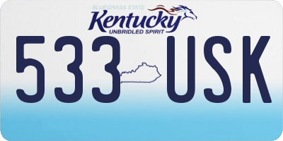 KY license plate 533USK
