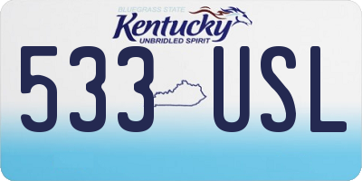 KY license plate 533USL