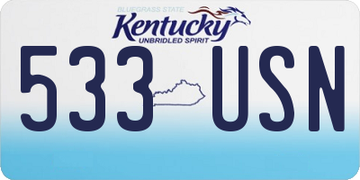 KY license plate 533USN