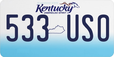 KY license plate 533USO