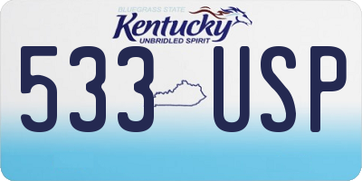 KY license plate 533USP