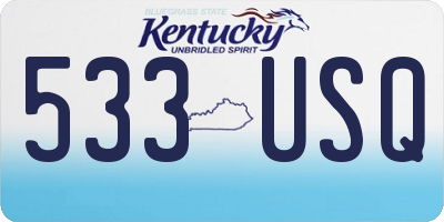 KY license plate 533USQ