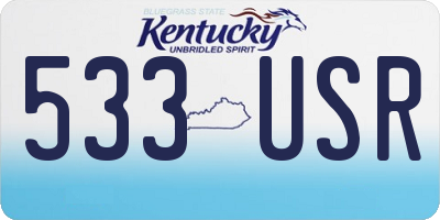 KY license plate 533USR
