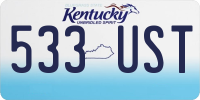 KY license plate 533UST