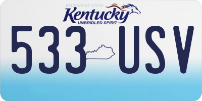 KY license plate 533USV