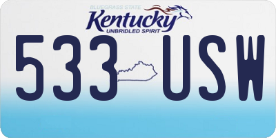KY license plate 533USW
