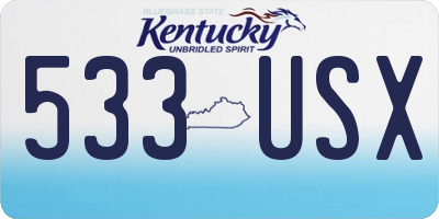 KY license plate 533USX