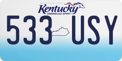 KY license plate 533USY