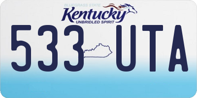 KY license plate 533UTA