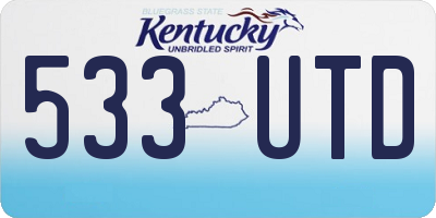 KY license plate 533UTD