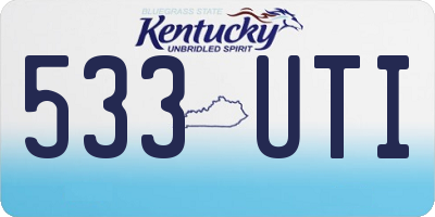 KY license plate 533UTI