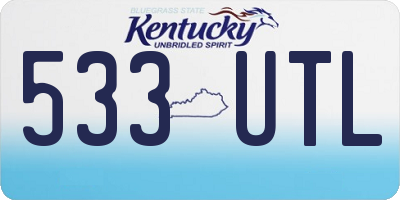 KY license plate 533UTL