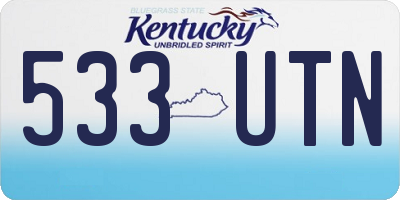 KY license plate 533UTN