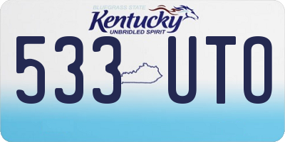 KY license plate 533UTO