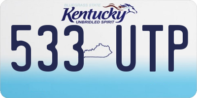 KY license plate 533UTP