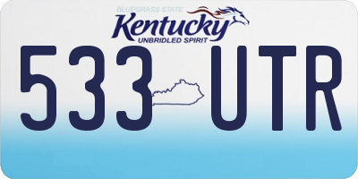 KY license plate 533UTR