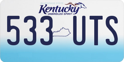 KY license plate 533UTS