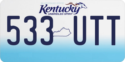KY license plate 533UTT