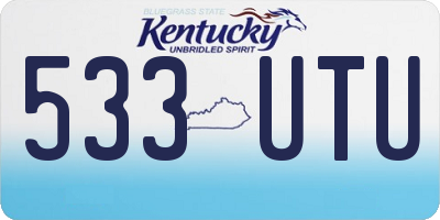 KY license plate 533UTU