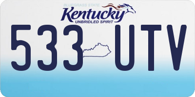 KY license plate 533UTV